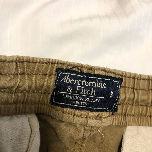 3/$25 ❥ Abercrombie Men's Size S Drawstring  Elastic Cargo Jogger Pants Mustard - Picture 8 of 10